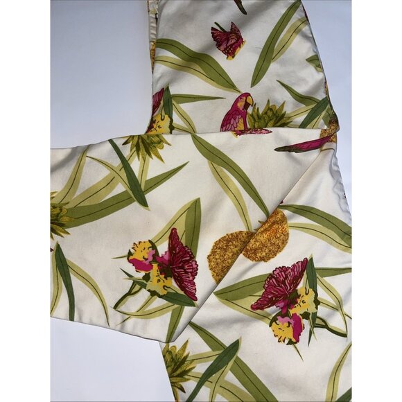 Parrot & Pineapple Print Capri Pants 4P By Bill Blass - Picture 8 of 16